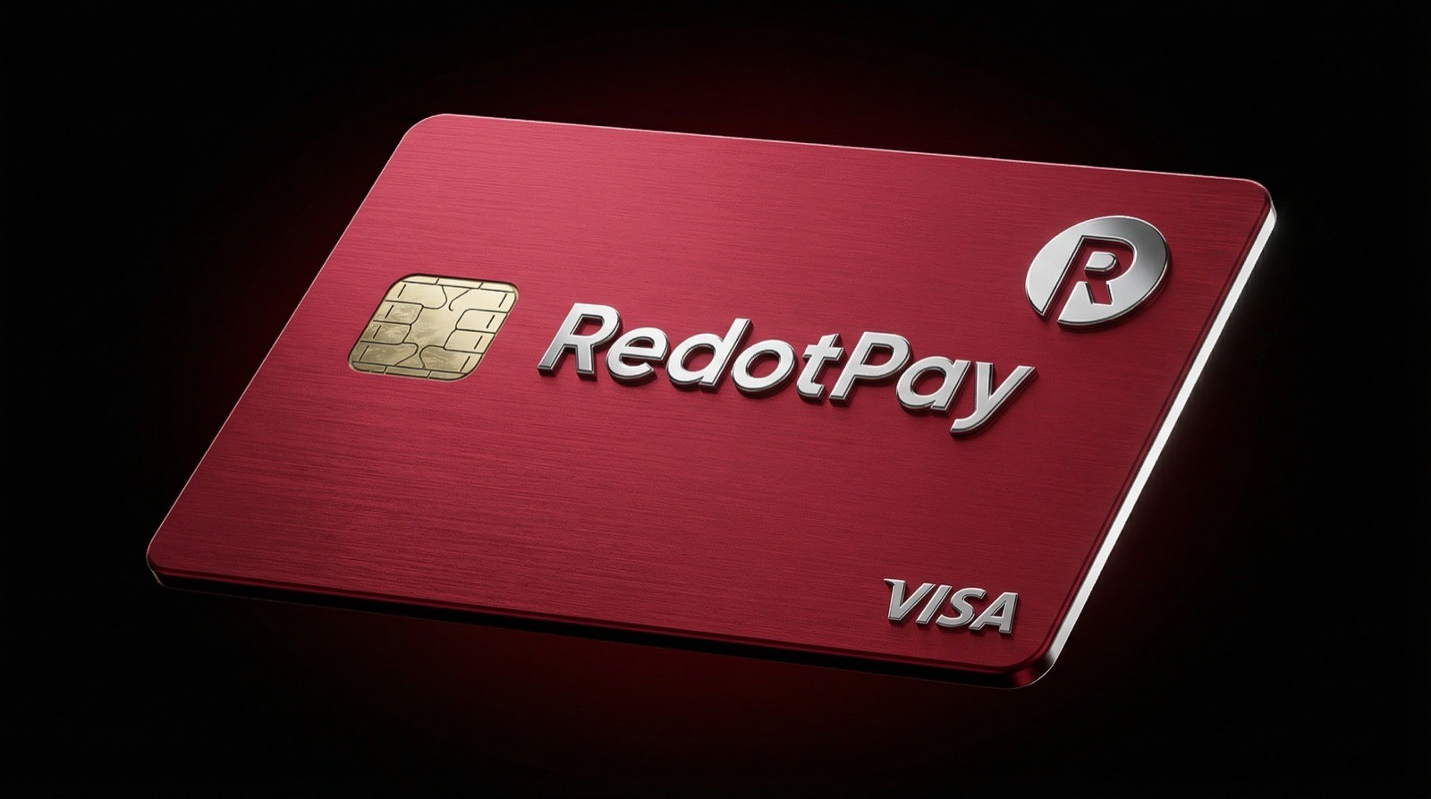 Tarjeta física RedotPay sobre fondo negro para revisar antes de solicitarla